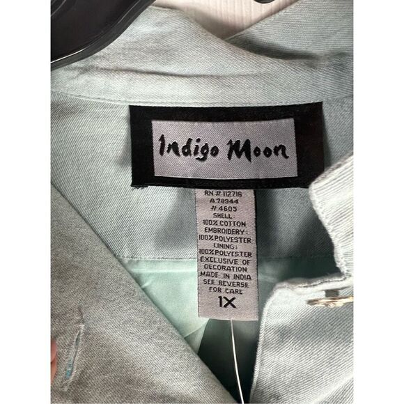 NWT Indigo Moon Womens Denim Jacket Size 1x - Picture 2 of 3